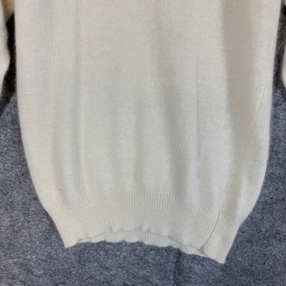 Vintage Paris Sport Club Cream Angora Lambswool Old Money Sweater Size Medium - Picture 13 of 14